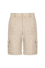 Hemington - Kum Rengi Saf Keten Kargo Şort