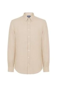 Hemington - Kum Rengi Saf Keten Spor Gömlek Hemington - Kum Rengi Saf Keten Spor Gömlek