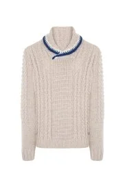 Hemington - Kum Rengi Şal Yaka Merino Yün Kazak