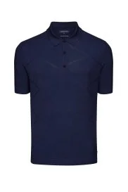Hemington - Lacivert Pike Örgü Giza Pamuk Triko Polo