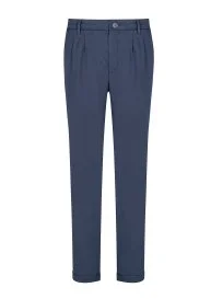 Hemington - Lacivert Saf Keten Pileli Pantolon