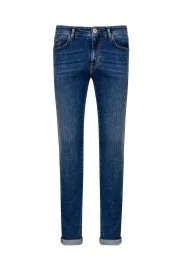 Hemington - Lacivert Slim Fit Taşlanmış Denim Pantolon Hemington - Lacivert Slim Fit Taşlanmış Denim Pantolon