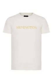 Hemington - Logolu Bisiklet Yaka Kırık Beyaz T-Shirt Hemington - Logolu Bisiklet Yaka Kırık Beyaz T-Shirt