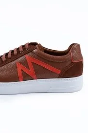 Hemington - M Logolu El Yapımı Taba Deri Sneaker Hemington - M Logolu El Yapımı Taba Deri Sneaker