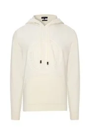 Hemington - M Logolu Kapüşonlu Kırık Beyaz Hoody