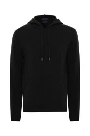 Hemington - M Logolu Kapüşonlu Siyah Hoody