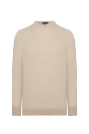 Hemington - Merino Yün Açık Bej Bisiklet Yaka Triko