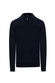 Hemington - Merino Yün İpek Karışım Polo Yaka Yarım Fermuarlı Lacivert Triko Hemington - Merino Yün İpek Karışım Polo Yaka Yarım Fermuarlı Lacivert Triko