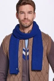 Hemington - Merino Yün Koyu Mavi Atkı