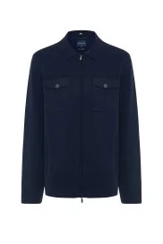 Hemington - Merino Yün Metal Düğme Cepli Lacivert Triko Ceket