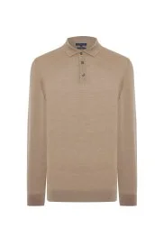 Hemington - Merino Yünü Polo Yaka Camel Triko