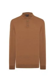 Hemington - Merino Yünü Polo Yaka Konyak Rengi Triko Hemington - Merino Yünü Polo Yaka Konyak Rengi Triko