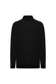 Hemington - Merino Yünü Polo Yaka Siyah Triko Hemington - Merino Yünü Polo Yaka Siyah Triko