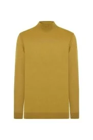 Hemington - Merino Yünü Yarım Balıkçı Yaka Sarı Triko