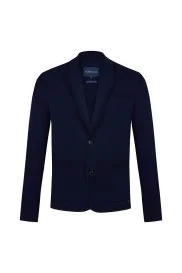 Merserize Pamuk Lacivert Triko Blazer Ceket