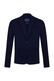 Merserize Pamuk Lacivert Triko Blazer Ceket