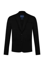 Merserize Pamuk Siyah Triko Blazer Ceket