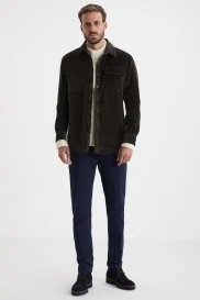 Hemington - Koyu Yeşil Kadife Dış Giyim Gömlek