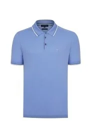 Hemington - Nakış Logolu Mavi Giza Pamuk Triko Polo