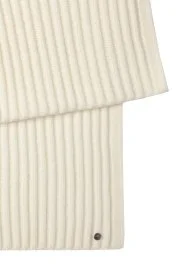 Hemington - Örgü Desenli Merino Yün Ekru Atkı