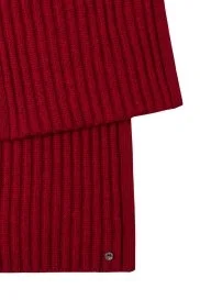 Hemington - Örgü Desenli Merino Yün Kırmızı Atkı