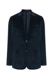 Hemington - Pamuk Karışımlı Çizgi Desen Lacivert Kadife Blazer Ceket Hemington - Pamuk Karışımlı Çizgi Desen Lacivert Kadife Blazer Ceket