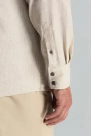 Hemington - Pamuk Tencel Kumaş Metal Düğmeli Açık Bej Ceket Gömlek