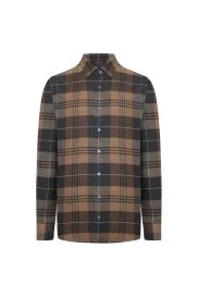 Hemington - Pamuk Yün Karışım Tartan Desen Kahverengi Gömlek