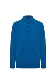 Hemington - Polo Yaka Saf Kaşmir Mavi Kazak