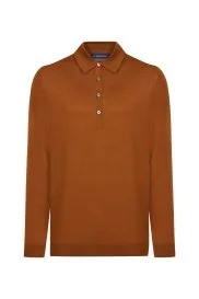 Hemington - Polo Yaka Merino Yün Karamel Rengi Triko