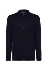 Hemington - Extrafine Merino Polo Yaka Lacivert Triko Hemington - Extrafine Merino Polo Yaka Lacivert Triko