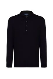 Hemington - Extrafine Merino Polo Yaka Siyah Triko Hemington - Extrafine Merino Polo Yaka Siyah Triko