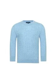 Hemington - Saç Örgü Desenli Lambswool Buz Mavisi Çocuk Kazak Hemington - Saç Örgü Desenli Lambswool Buz Mavisi Çocuk Kazak