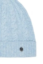 Hemington - Saç Örgü Saf Kaşmir Mavi Bere