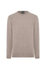 Hemington - Saf Kaşmir Bisiklet Yaka Camel Kazak