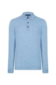 Hemington - Polo Yaka Saf Kaşmir Gök Mavisi Kazak