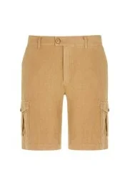 Hemington - Saf Keten Kum Rengi Kargo Şort