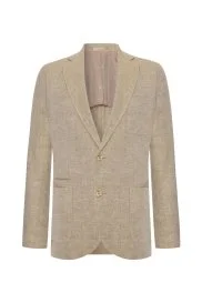Hemington - Saf Keten Kum Rengi Yazlık Blazer Ceket