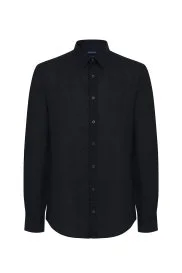 Hemington - Siyah Saf Keten Spor Gömlek Hemington - Siyah Saf Keten Spor Gömlek