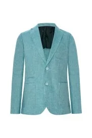 Hemington - Saf Keten Turkuaz Yazlık Blazer Ceket Hemington - Saf Keten Turkuaz Yazlık Blazer Ceket