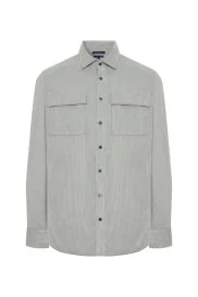 Hemington - Saf Pamuk Metal Düğmeli Açık Gri Kadife Ceket Gömlek Hemington - Saf Pamuk Metal Düğmeli Açık Gri Kadife Ceket Gömlek