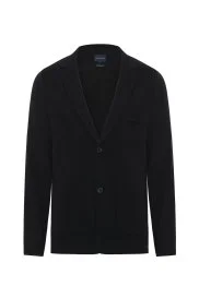 Hemington - Extrafine Merino Siyah Triko Blazer Ceket Hemington - Extrafine Merino Siyah Triko Blazer Ceket