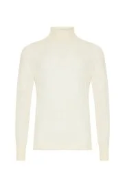 Hemington - Slim Fit Beyaz Activewear Merino Yün Triko