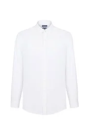 Hemington - Slim Fit Gizli Düğme Beyaz Spor Gömlek Hemington - Slim Fit Gizli Düğme Beyaz Spor Gömlek