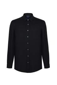Hemington - Slim Fit Gizli Düğme Siyah Spor Gömlek Hemington - Slim Fit Gizli Düğme Siyah Spor Gömlek