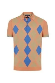 Hemington - Somon Rengi Baklava Desen Triko Polo