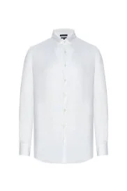 Hemington - Supima Pamuk Yumuşak Dokulu Gizli Düğme Beyaz Business Gömlek