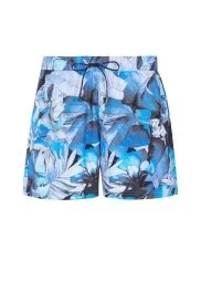 Hemington - Tropikal Desen Mavi Quick Dry Mayo