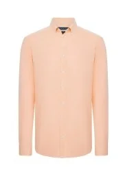 Hemington - Turuncu Saf Keten Gömlek Hemington - Turuncu Saf Keten Gömlek