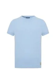 Hemington - Saf Pamuk Bisiklet Yaka Mavi Basic T-Shirt